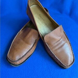 Cole Haan Women’s Caramel Color Leather Loafers. Made in Italy.